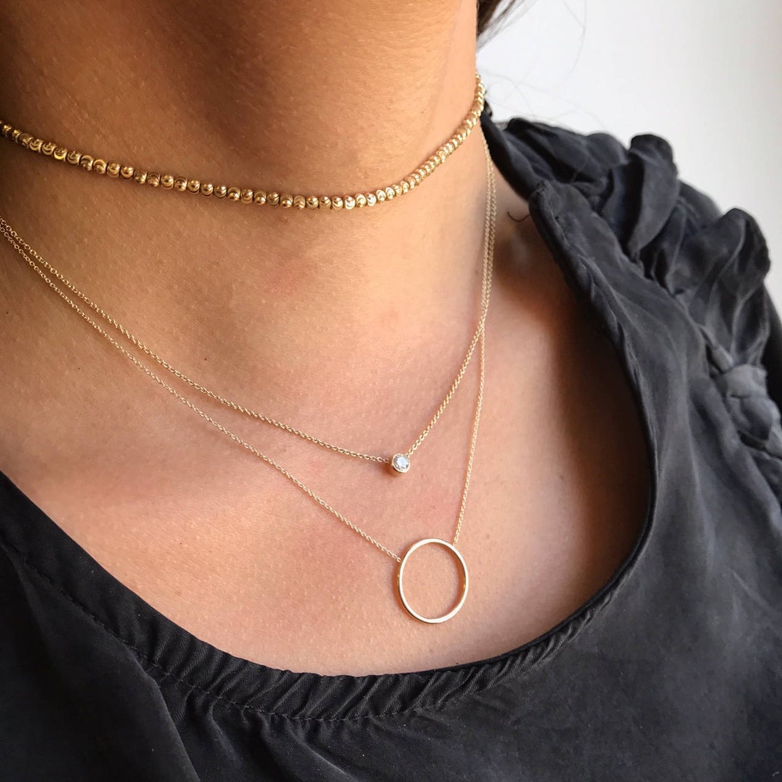 Silver Fine Circle Choker Necklet | Prouds