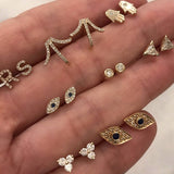 Diamond Trillion Stud Earrings Zoe Lev Jewelry