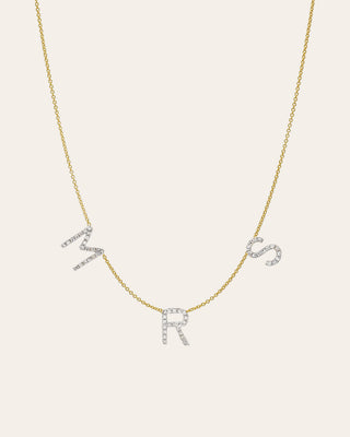 Diamond Spaced Initial Necklace