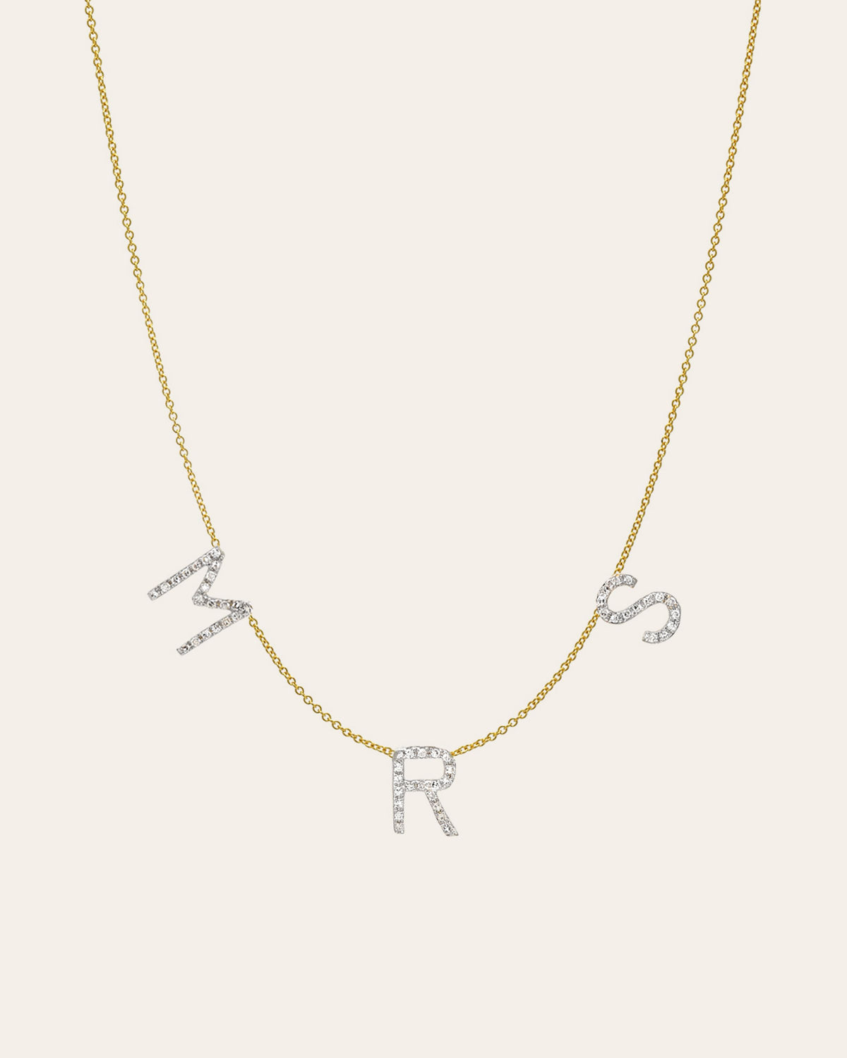 Diamond Spaced Initial Necklace