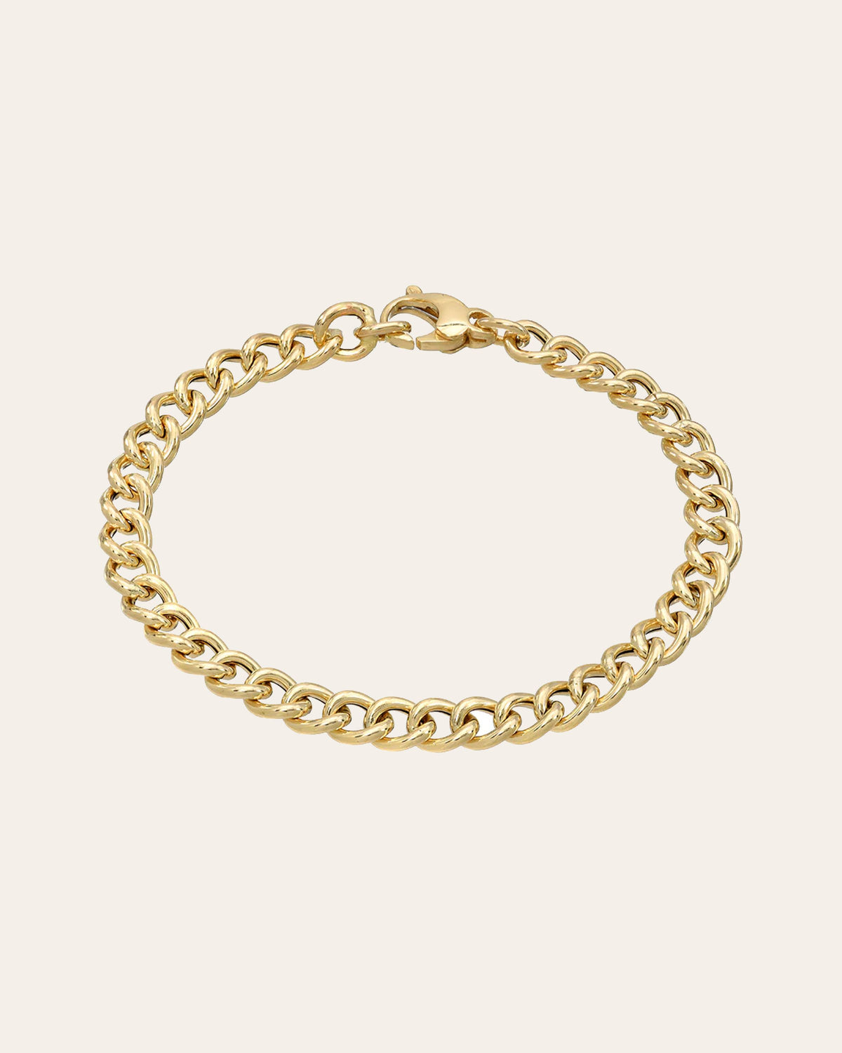 14k Gold Large Curb Link Chain Bracelet
