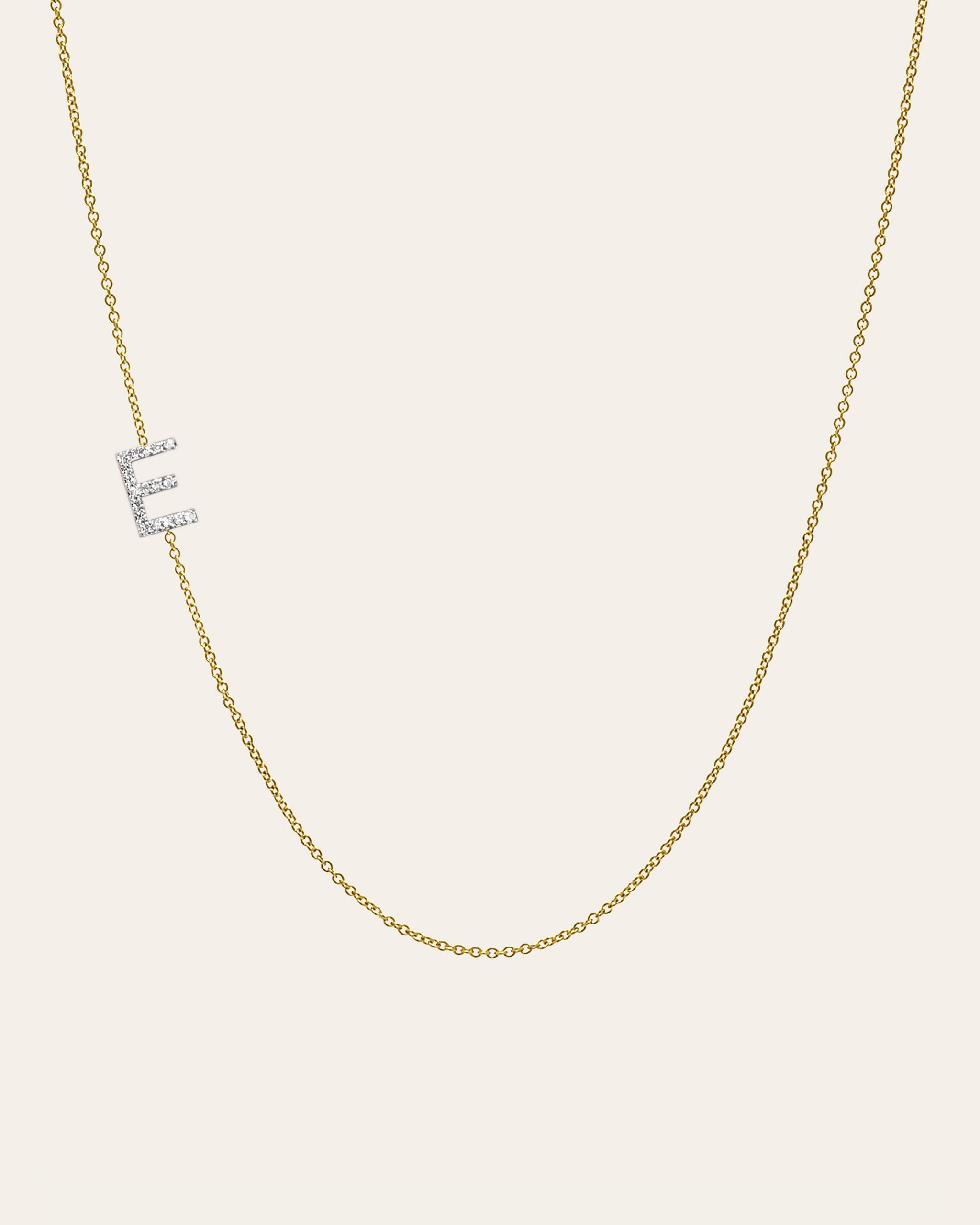 Asymmetrical Diamond Pendant in Yellow Gold | Solid Gold Jewelers