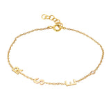 14k Gold Initial & Bezel Diamond Bracelet Personalized Zoe Lev Jewelry