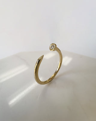 Diamond Nail Cuff Ring