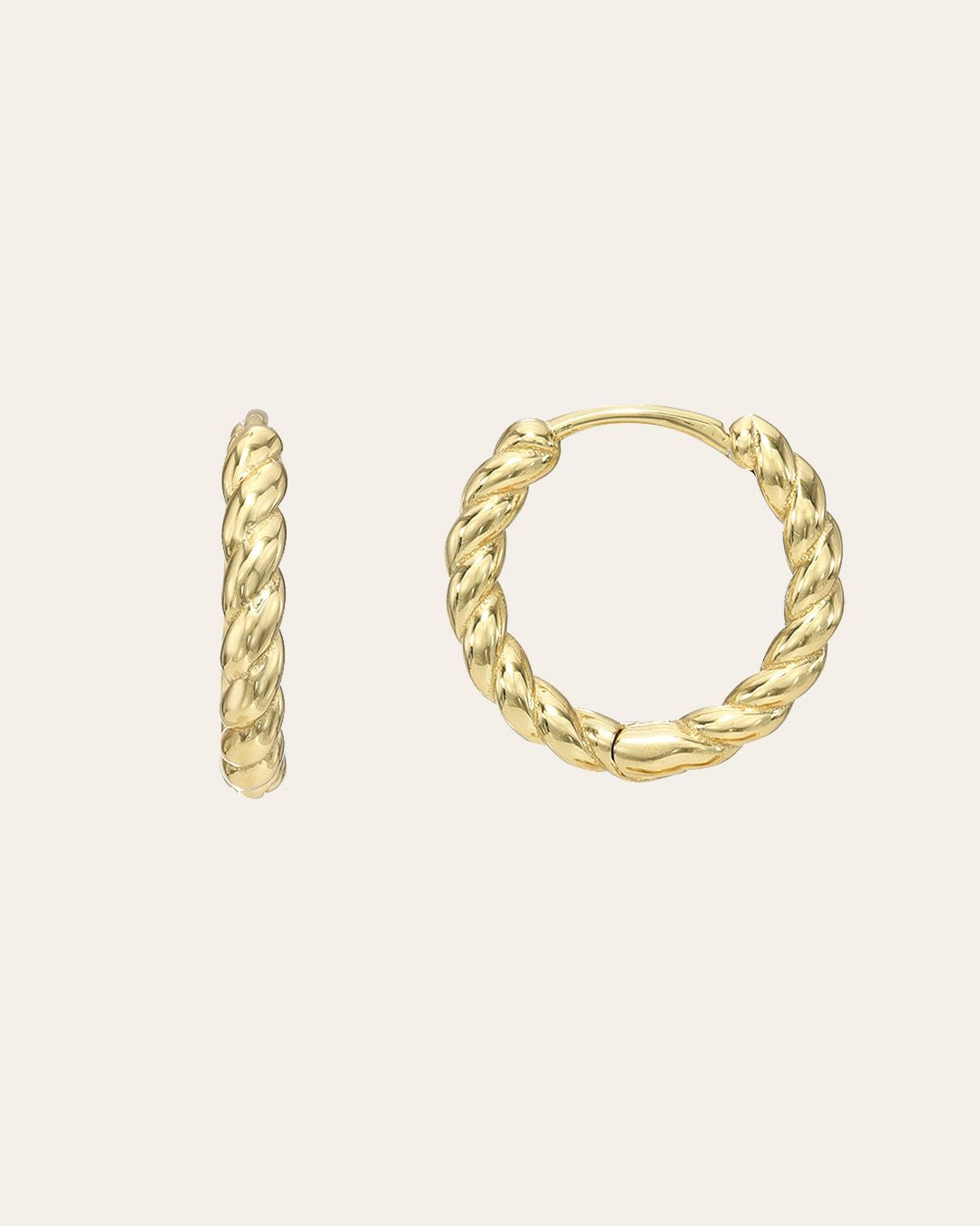 Medium Braided Hoop Earrings Vermeil Zoe Lev Jewelry