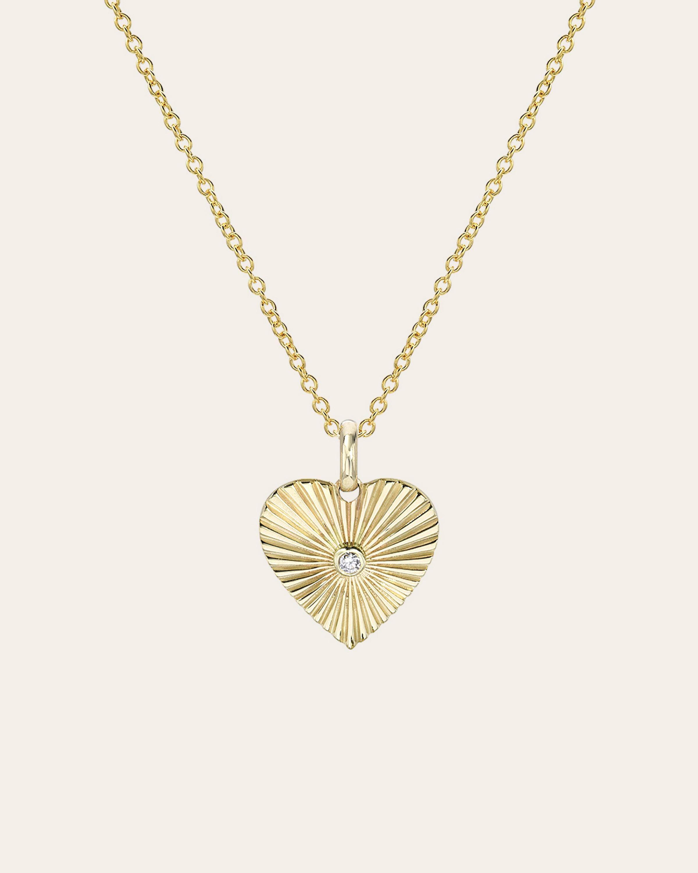 Small One Love Heart Necklace Zoe Lev Jewelry