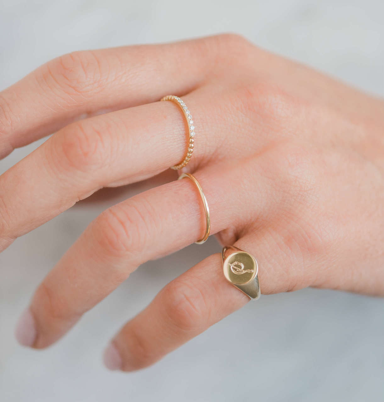 Small Signet Ring - Zoe Lev Jewelry