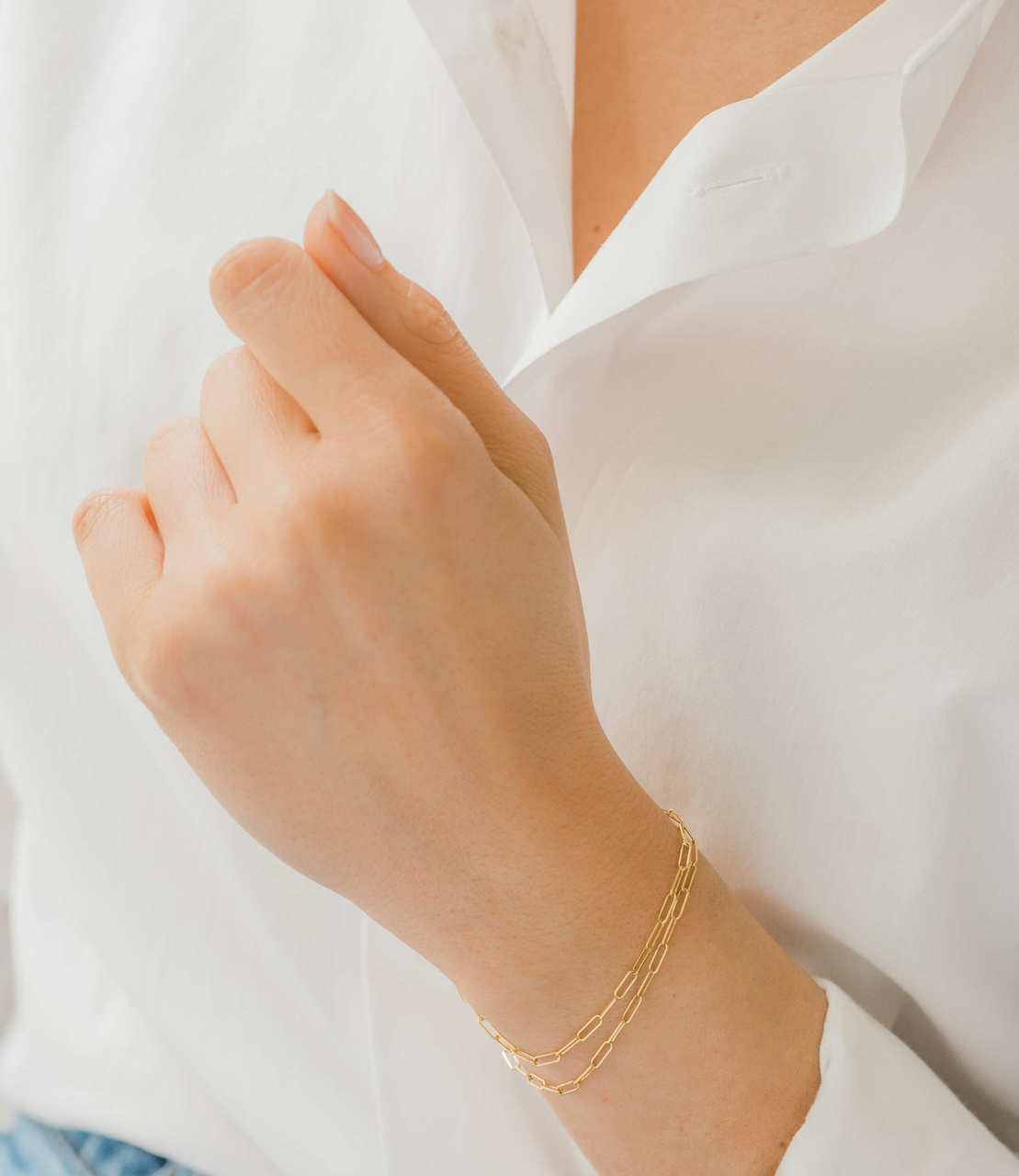 14k Gold Open Link Chain Bracelet - Zoe Lev Jewelry