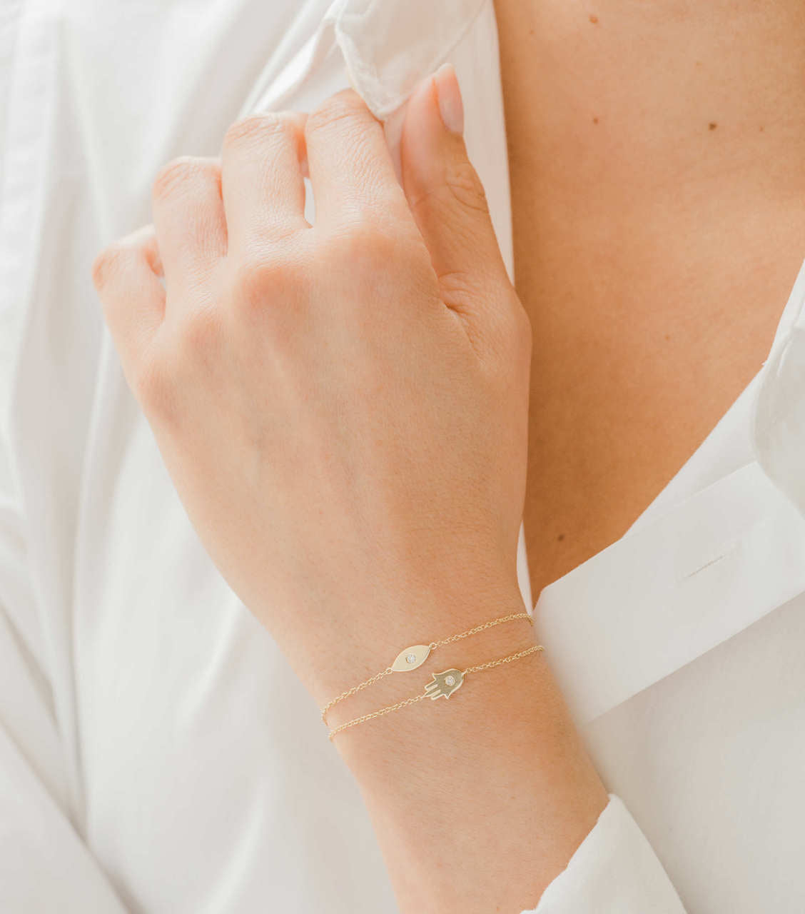 Hamsa Hand Enamel Diamond Bracelet – KAJ Fine Jewellery