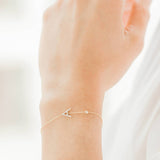 Diamond Initial & Bezel Bracelet Personalized Zoe Lev Jewelry