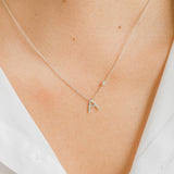 Diamond Initial and Bezel Necklace Personalized Zoe Lev Jewelry