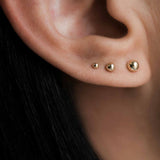 14k Gold Bead Stud Earrings Zoe Lev Jewelry