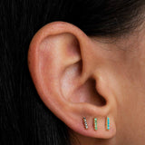 Emerald Bar Stud Earrings Zoe Lev Jewelry