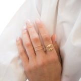 14k Gold Double Band Ring Zoe Lev Jewelry