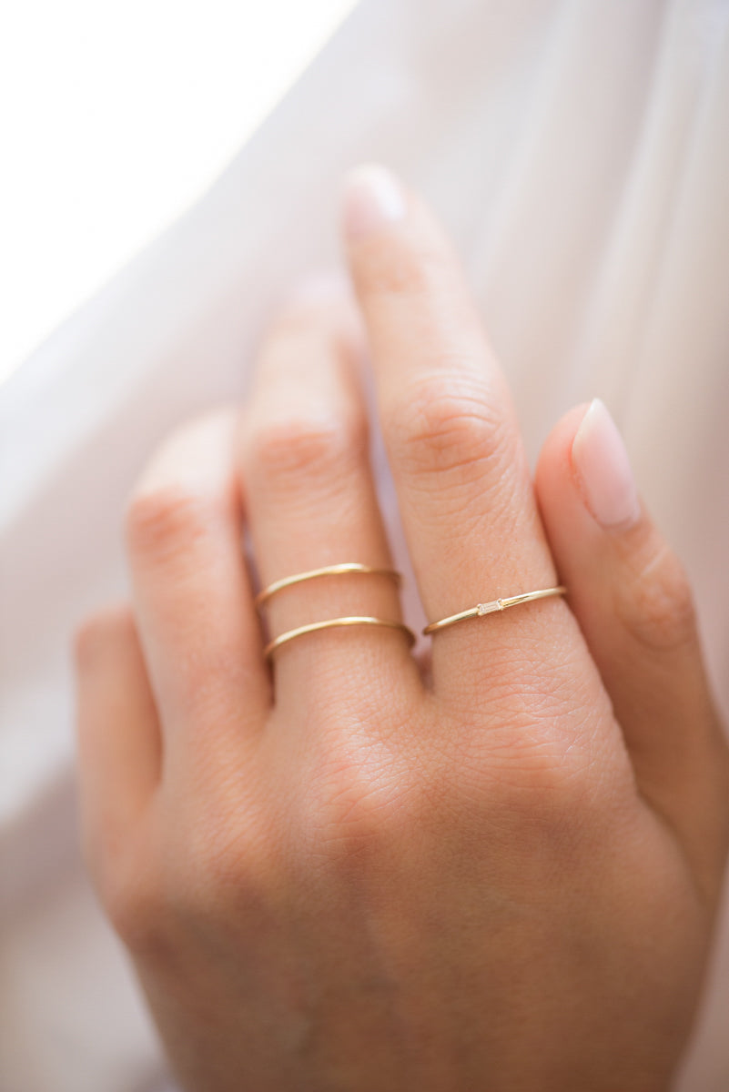 14k Gold Double Band Ring – Zoe Lev Jewelry