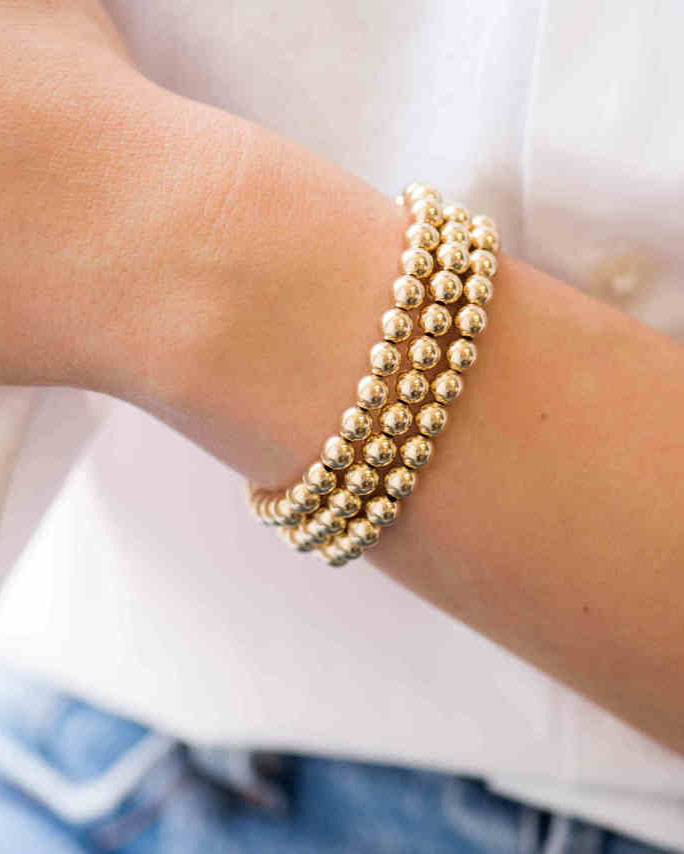 6mm Gold Bead Bracelet Zoe Lev Jewelry
