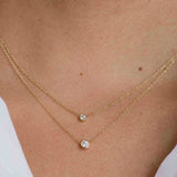 Large Bezel Diamond Necklace Zoe Lev Jewelry